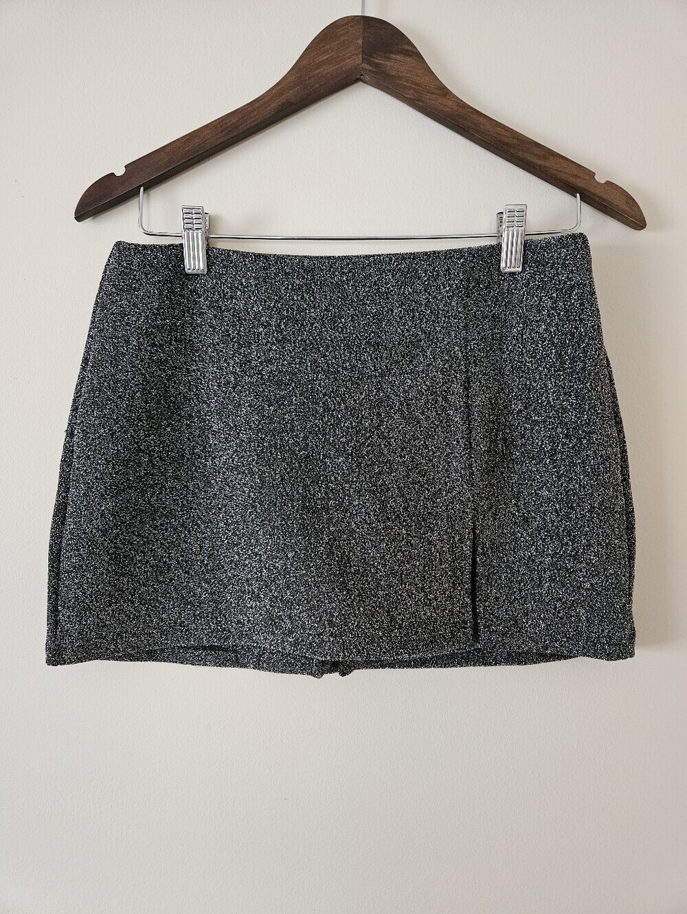 ​Ripe Black Silver Metallic Sparkle Mini Skort Size M Night Out Party Y2K NWOT